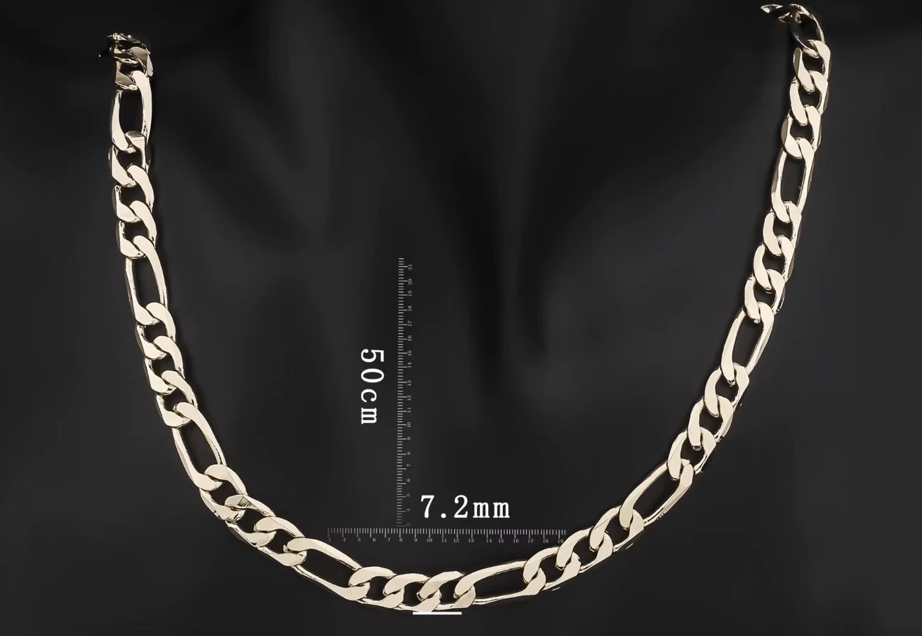 FL306 7.2MM 14K Gold Figaro High Premium Quality Multiple Width and Lengths