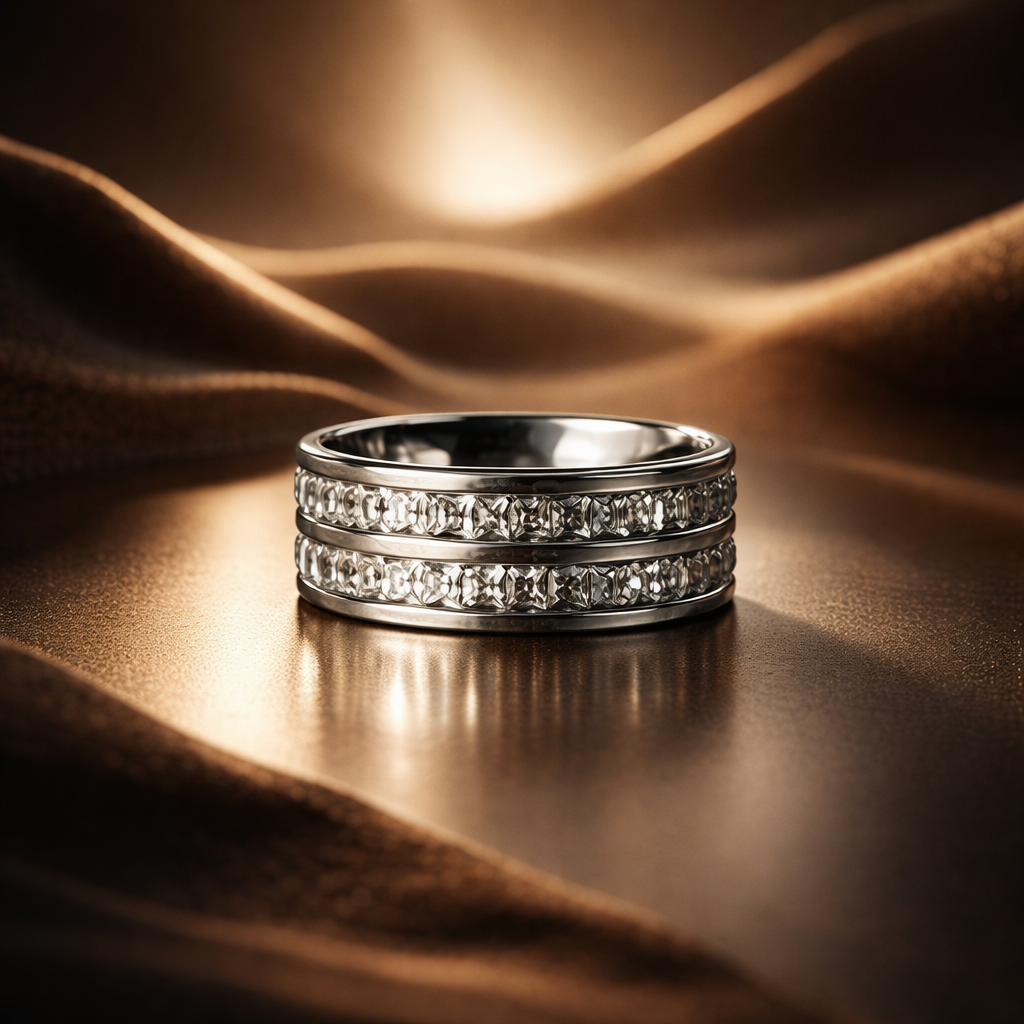 SR001 Double Row Sparkling Cubic Zirconia Ring