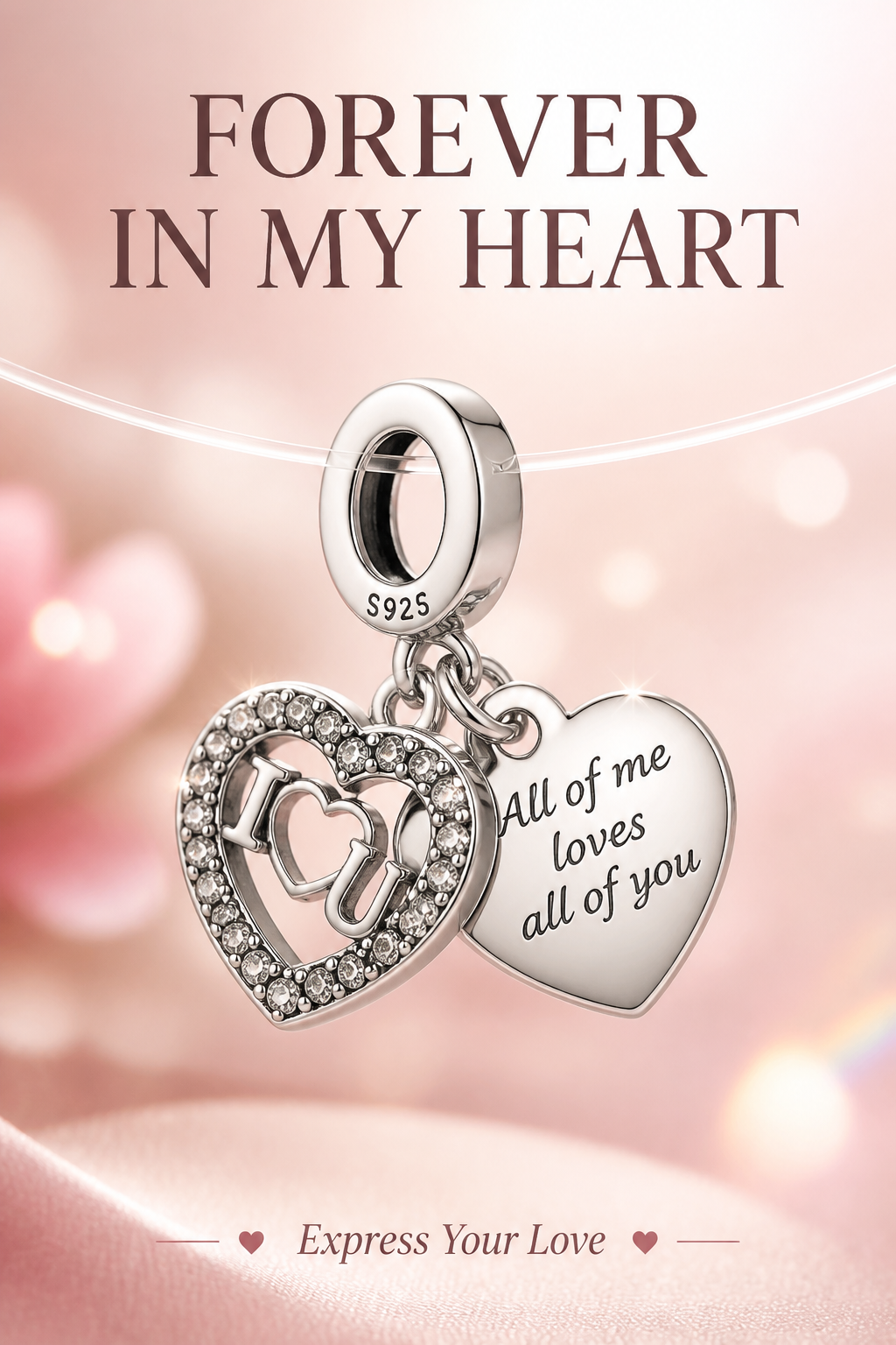 Forever in My Heart Sterling Silver Charm