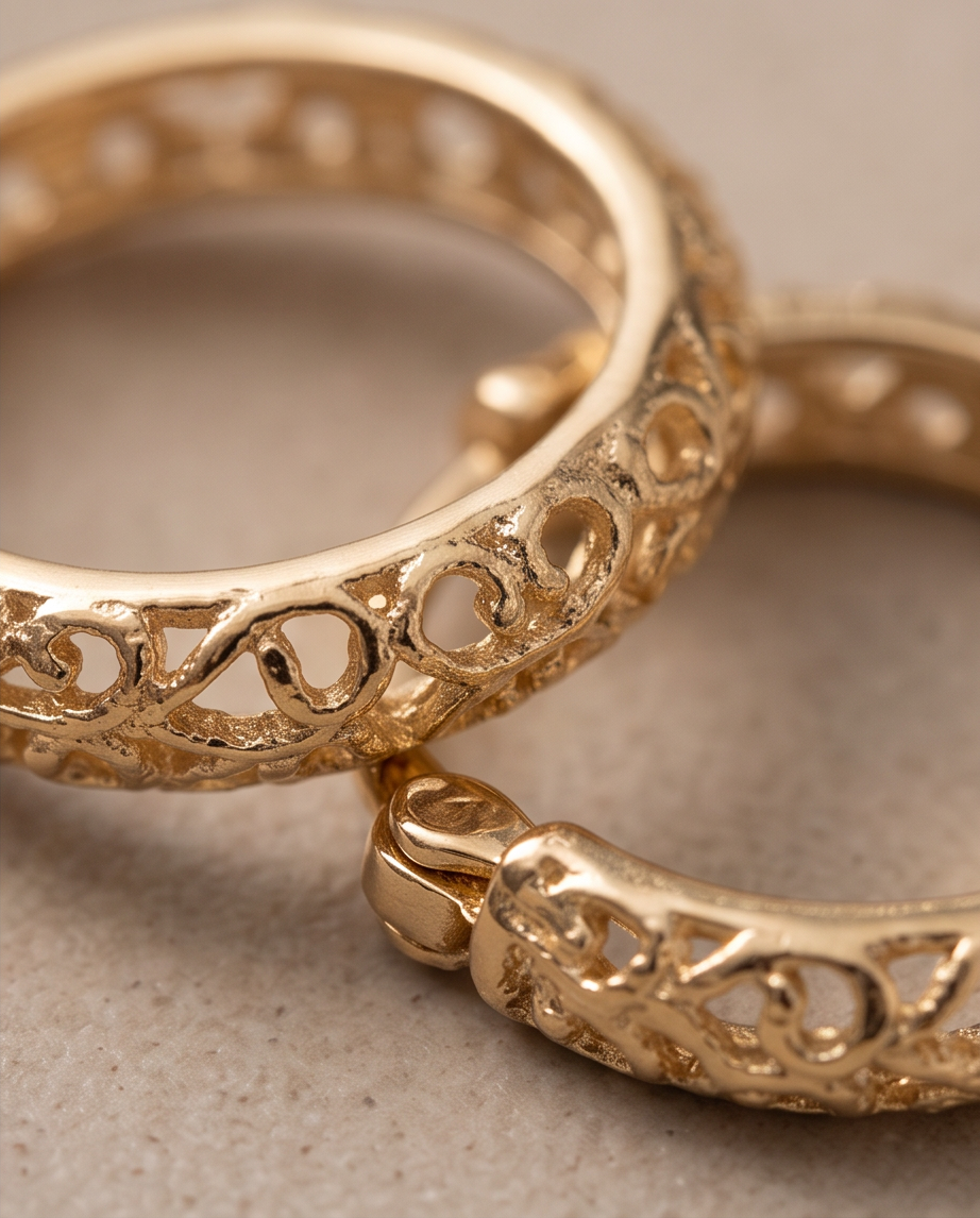 Sassey's Exquisite Gold Hoop Earring