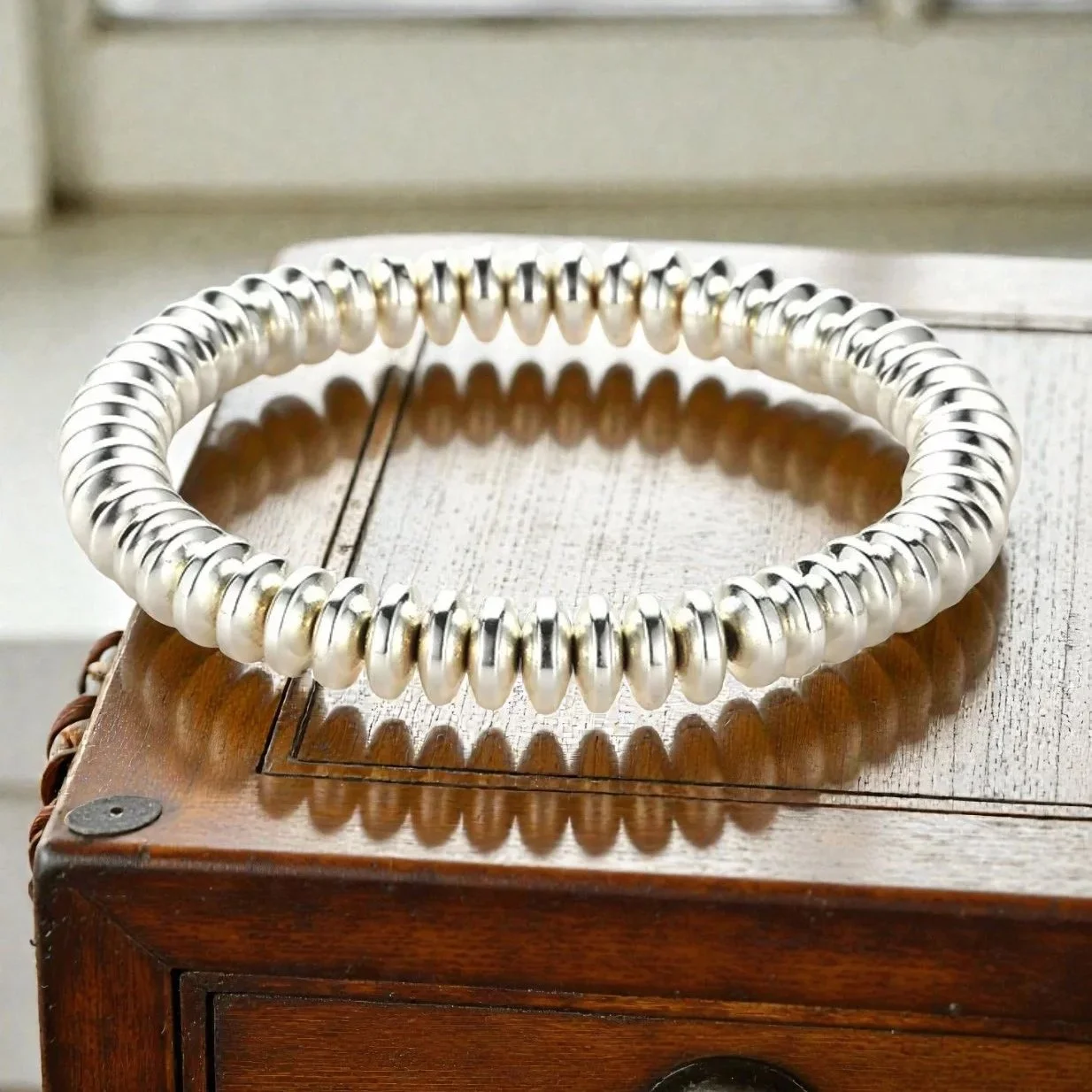 S203 Sterling Silver Or Gray Coil Bracelet