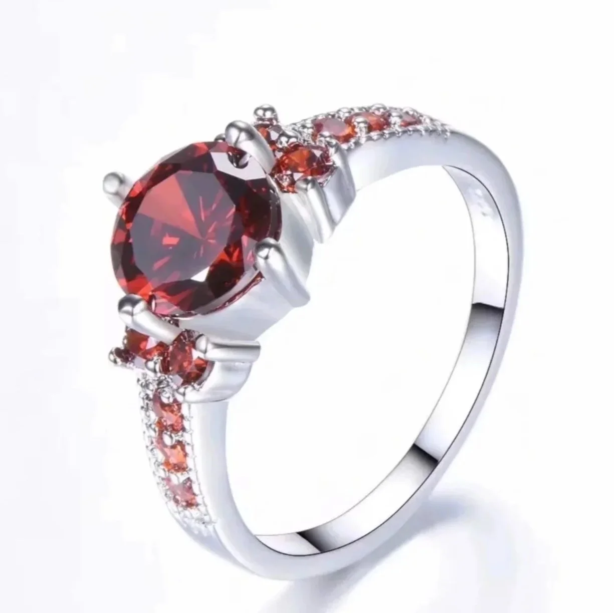 Radiant Red Gemstone Ring