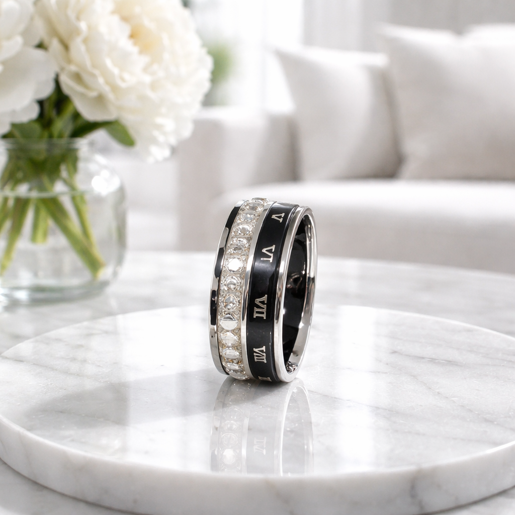 Luxor Roman Numeral Crystal Ring