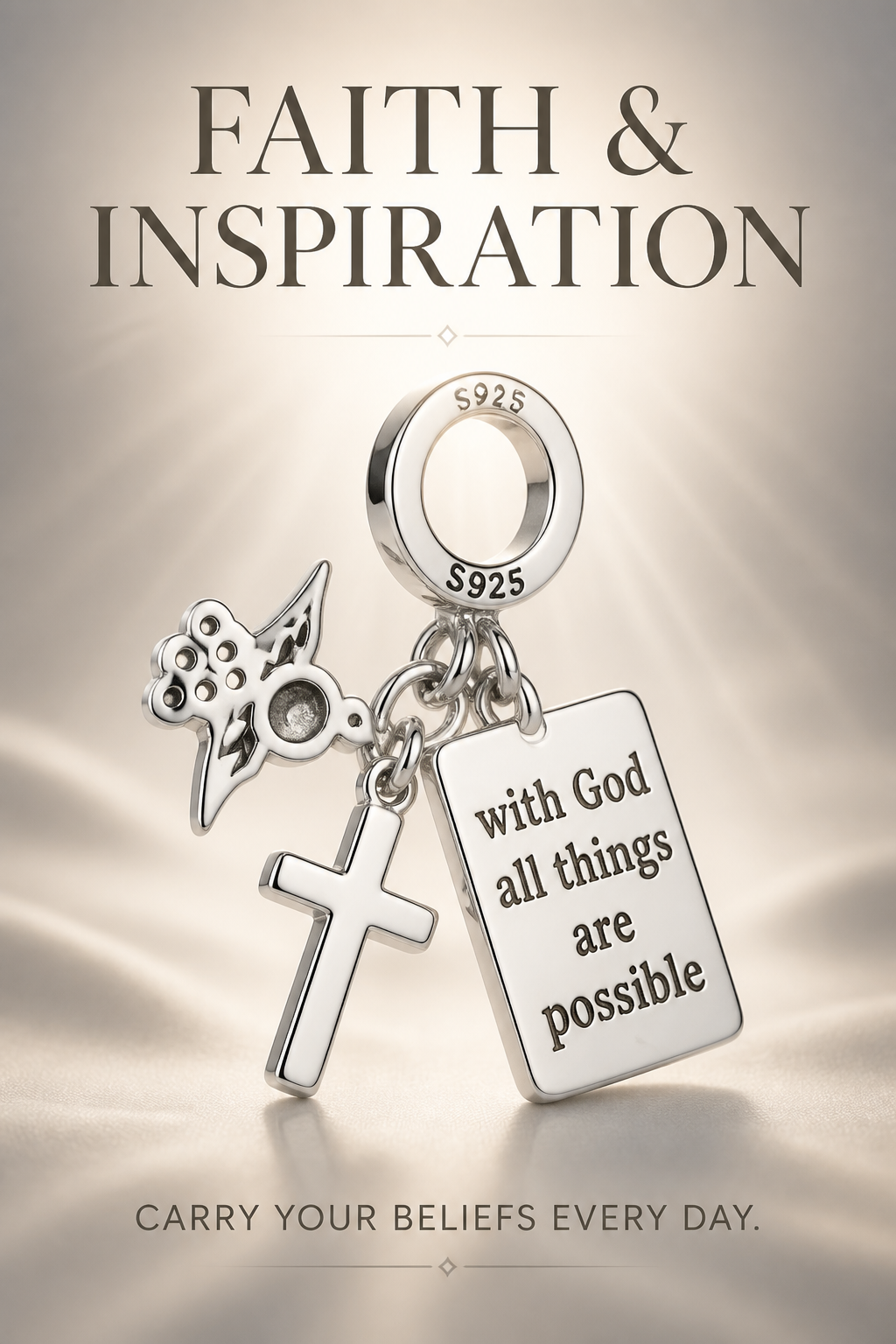 Sterling Silver Inspirational Charm Set