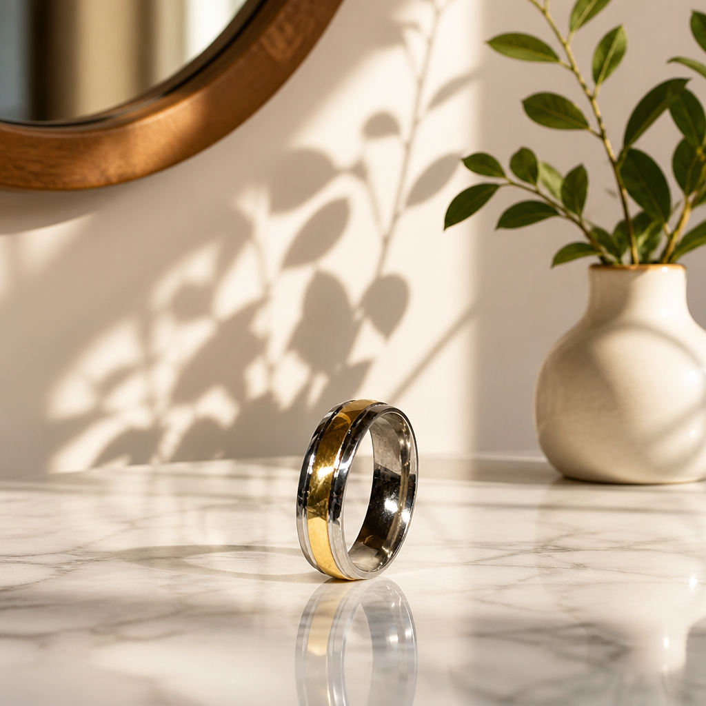Elegance Dual-Tone Stainless Steel Ring