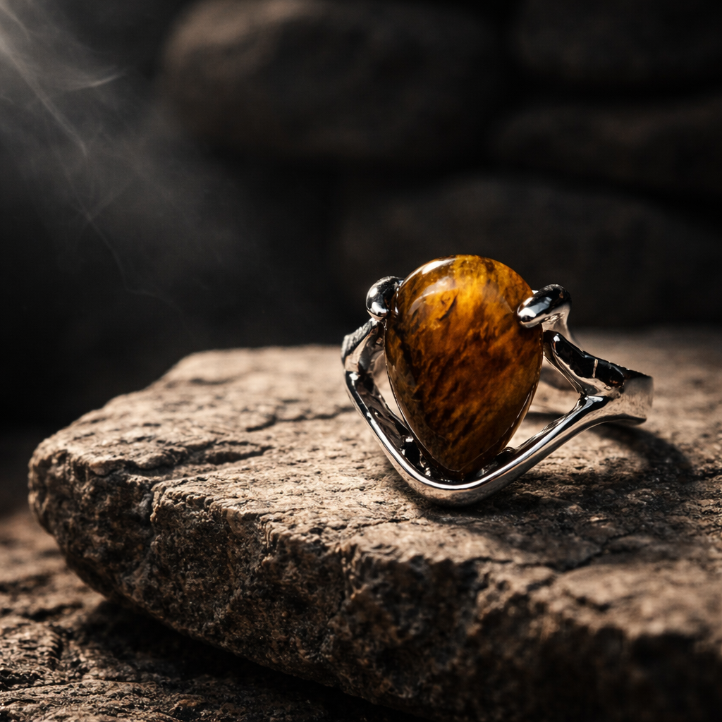 SR822 Tiger's Eye Sterling Silver Ring
