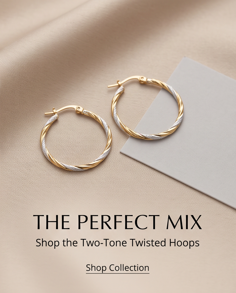ER004 Gold Twisted Hoop Earrings