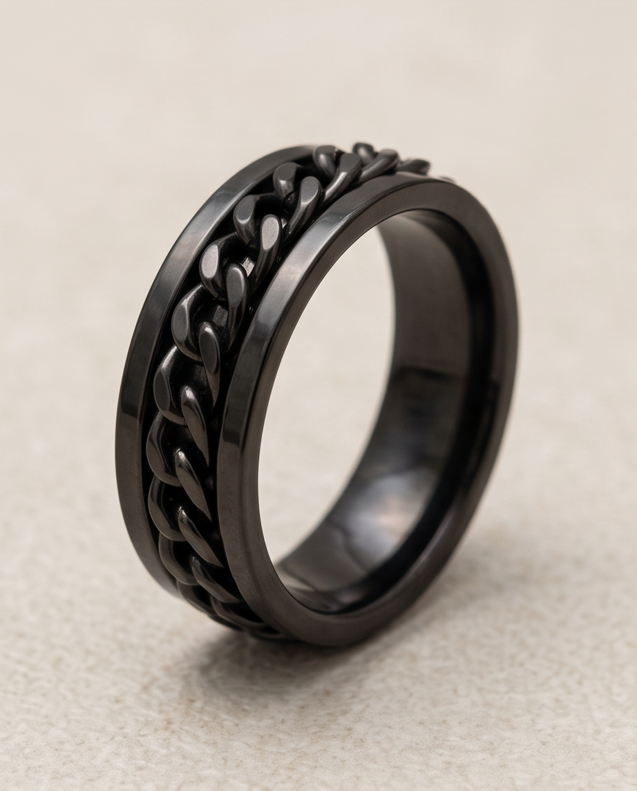 Steel Black Barrel Chain Ring