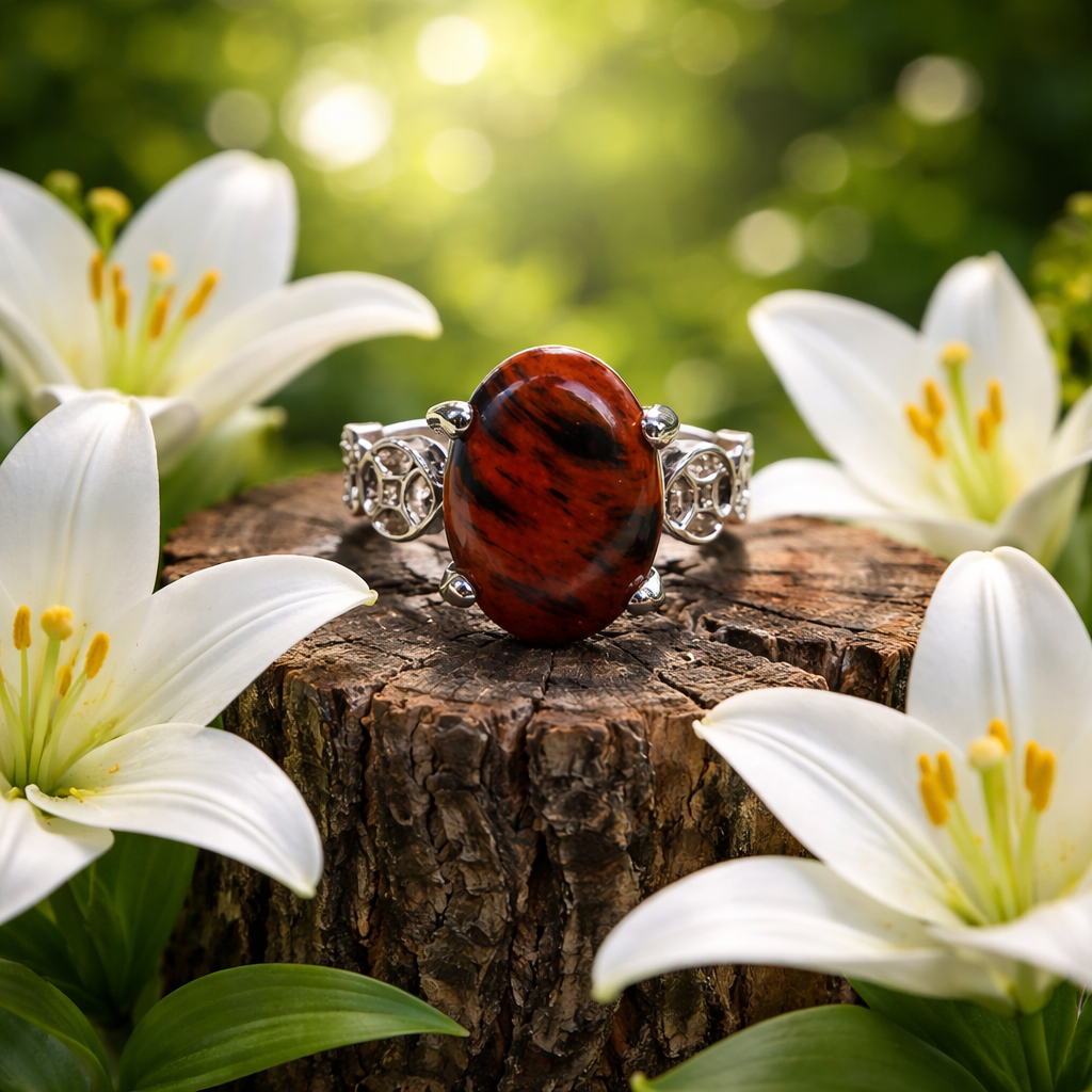 HR793 Tiger Stripes and Silver Elegance Ring