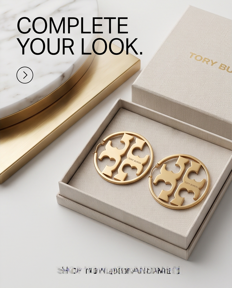 Timeless Brand Logo Hoop Earrings