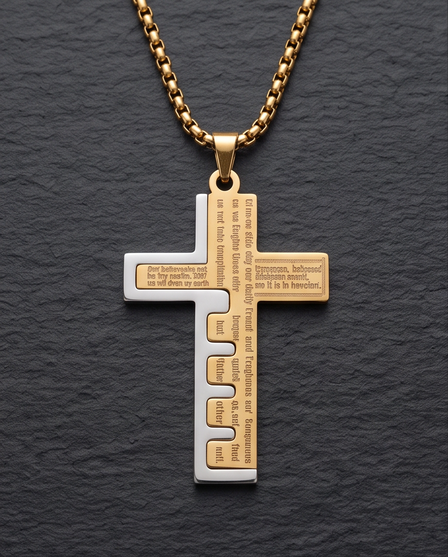 Elegant Engraved Cross Necklace