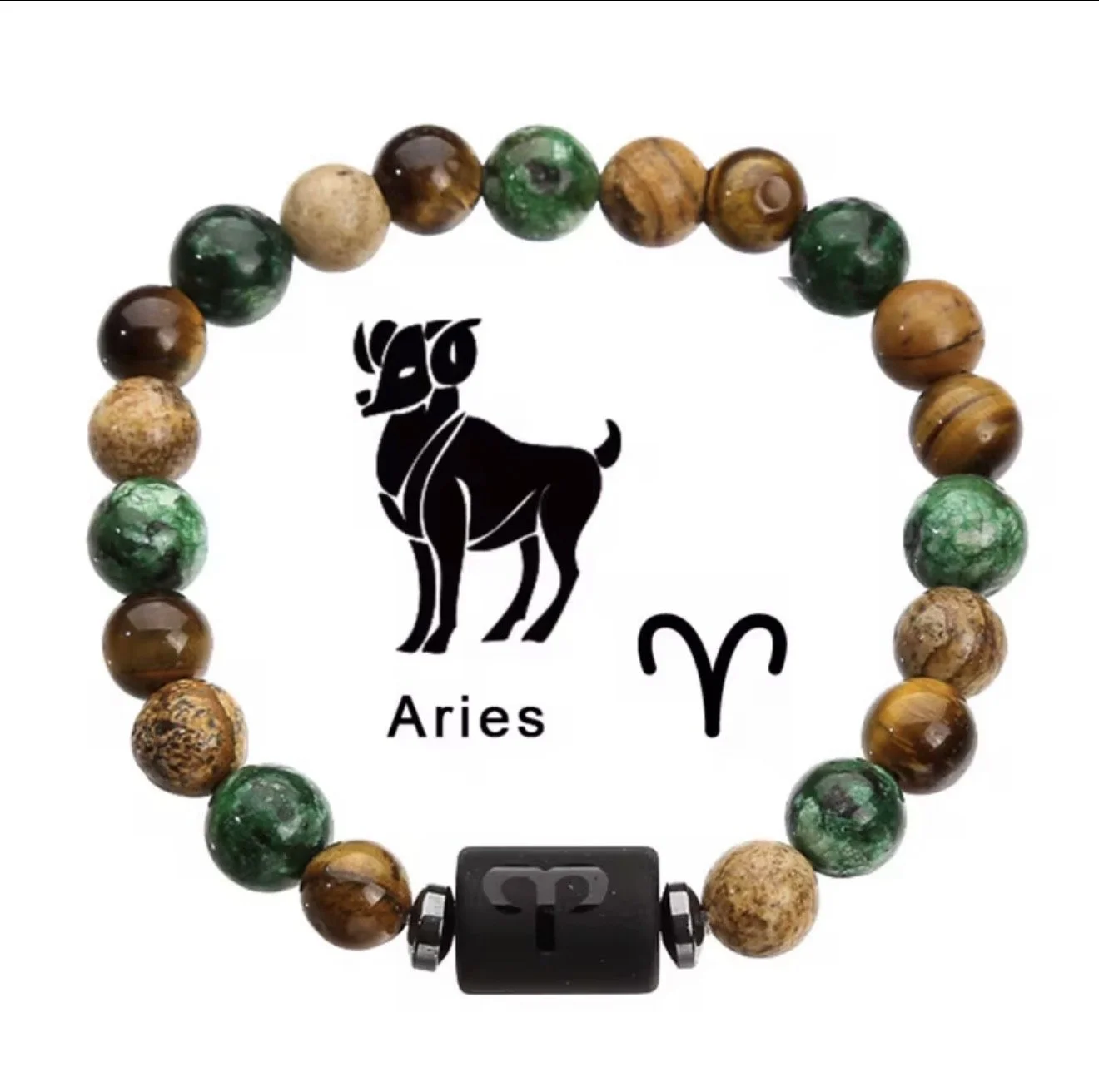 NS07 Aries Zodiac Stone Bracelet