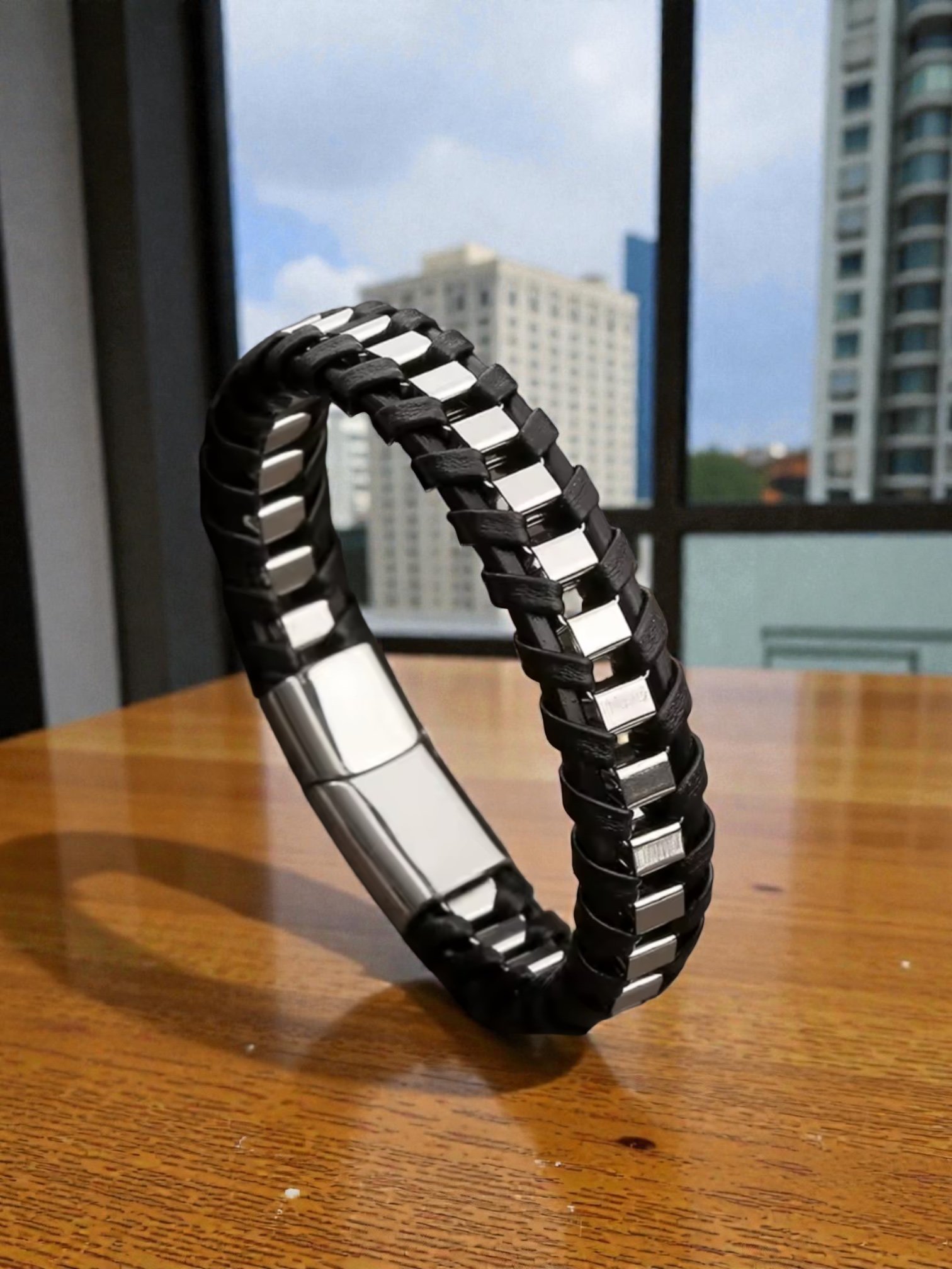 BL038 Black Composite Link Bracelet
