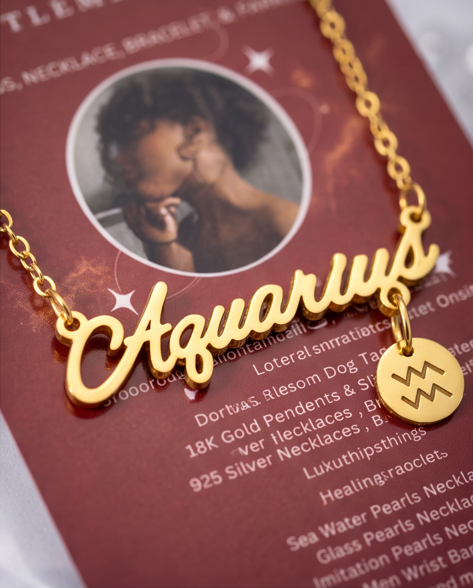 18'' Aquarius Zodiac Necklace