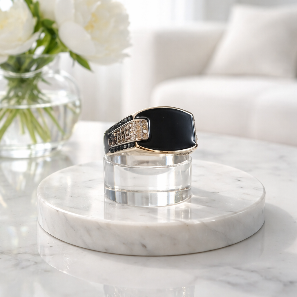 Luxury Crystal-Studded Smart Ring