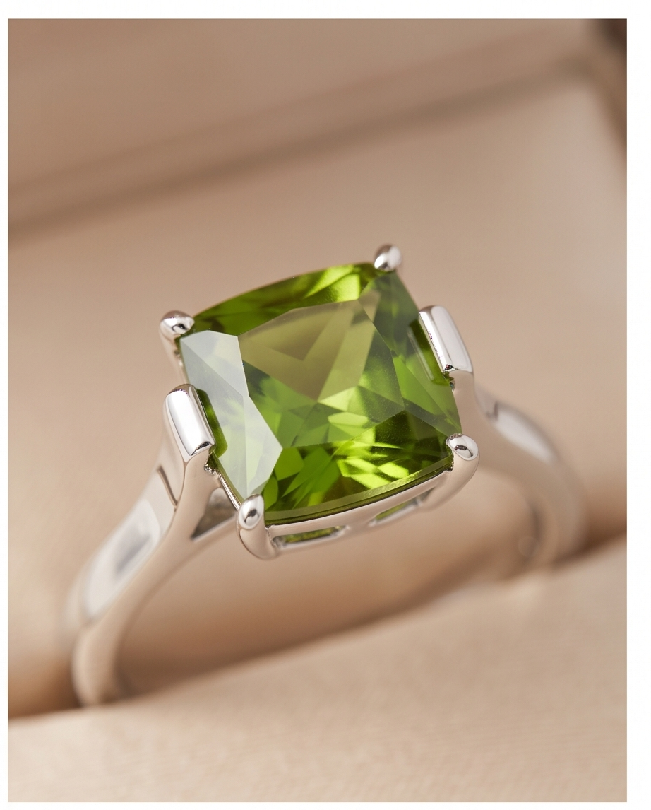 Elegant Peridot Silver Ring