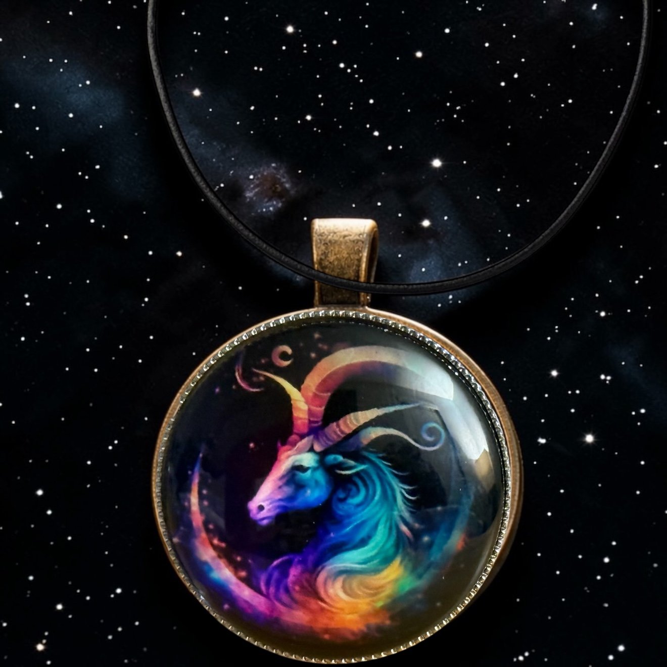 3D24 Mystic Capricorn Zodiac Pendant Necklace