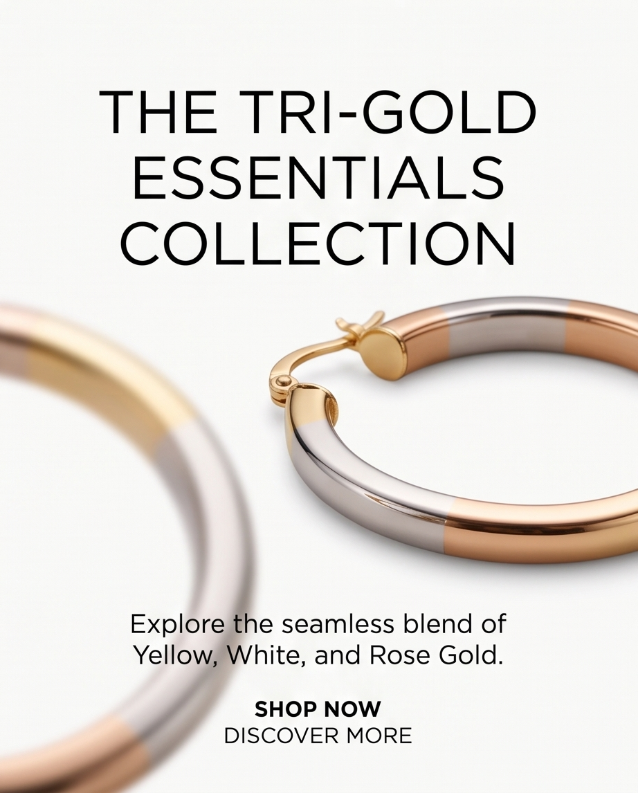 35mm Tricolor Elegance Hoop Earrings