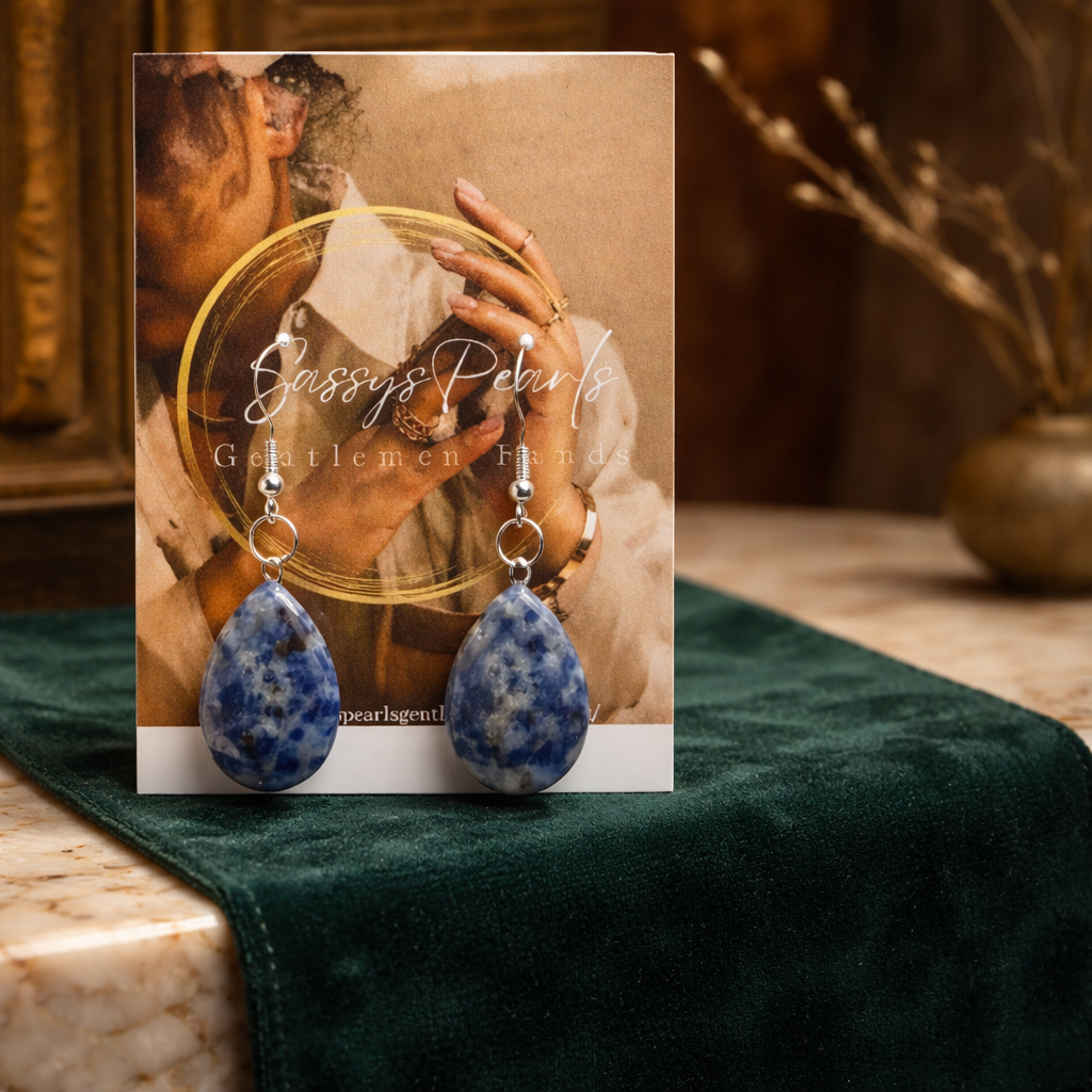 Blue Teardrop Elegance Earrings
