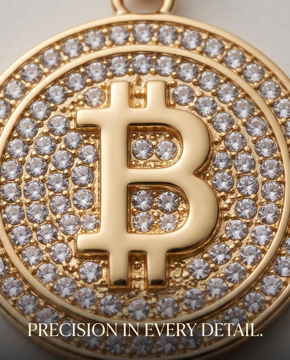 Gold Bitcoin Charm Pendant Necklace