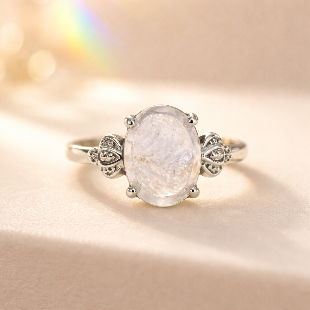 HR799 Vintage Silver Moonstone Ring  Only Ring Size -6.5