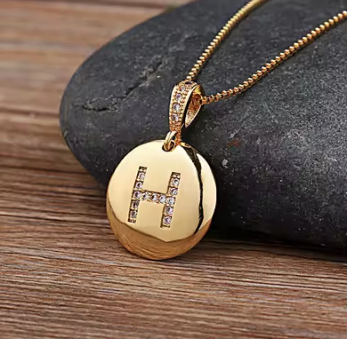 Initial Spark Gold Necklace