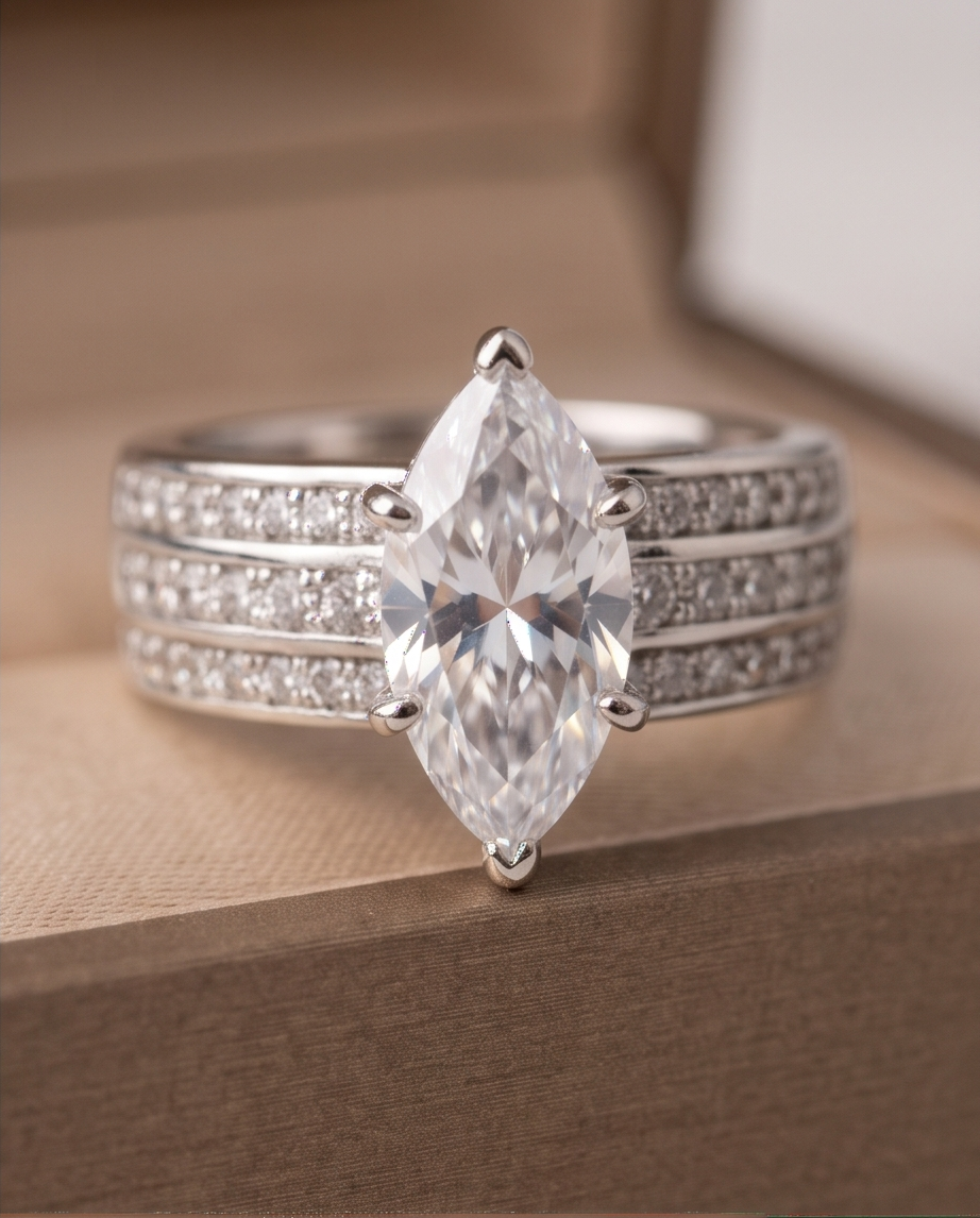 Exquisite Marquise-Cut Diamond Ring