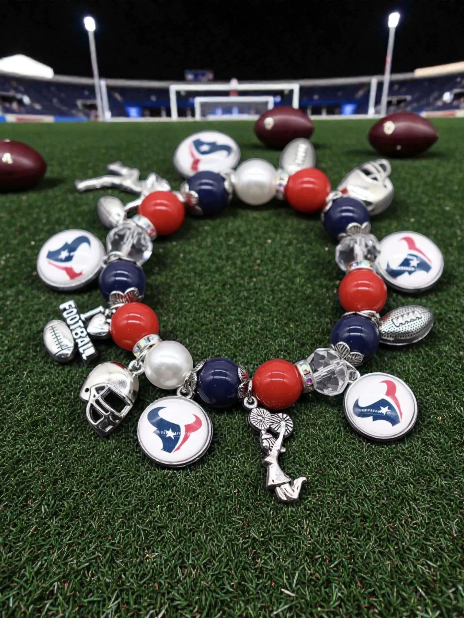 B104 Fan Charm Bracelet - Football Edition (Houston Texans)