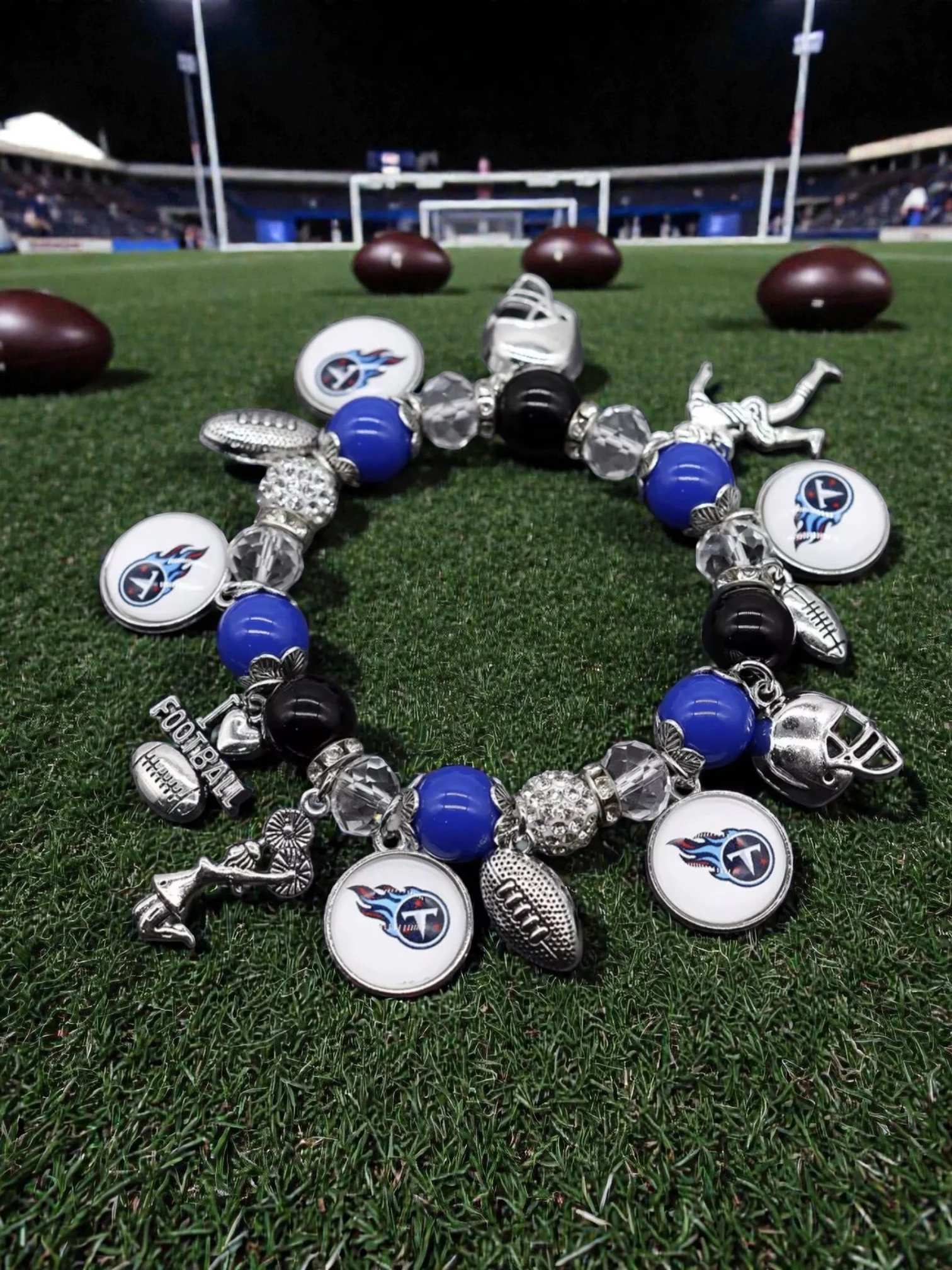 B111 Fan Charm Bracelet - Football Edition Tennessee Titans