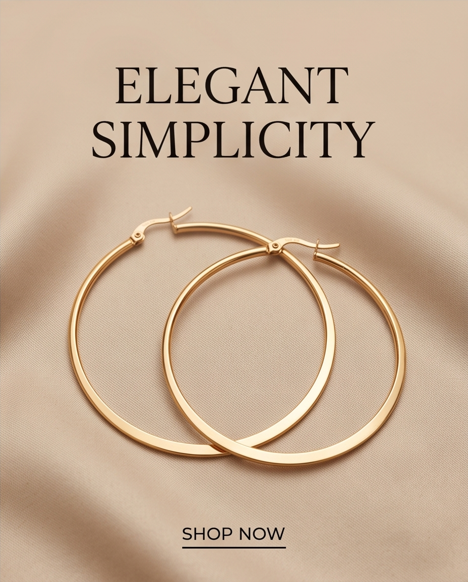 ER015 Elegant Gold Hoop Earrings