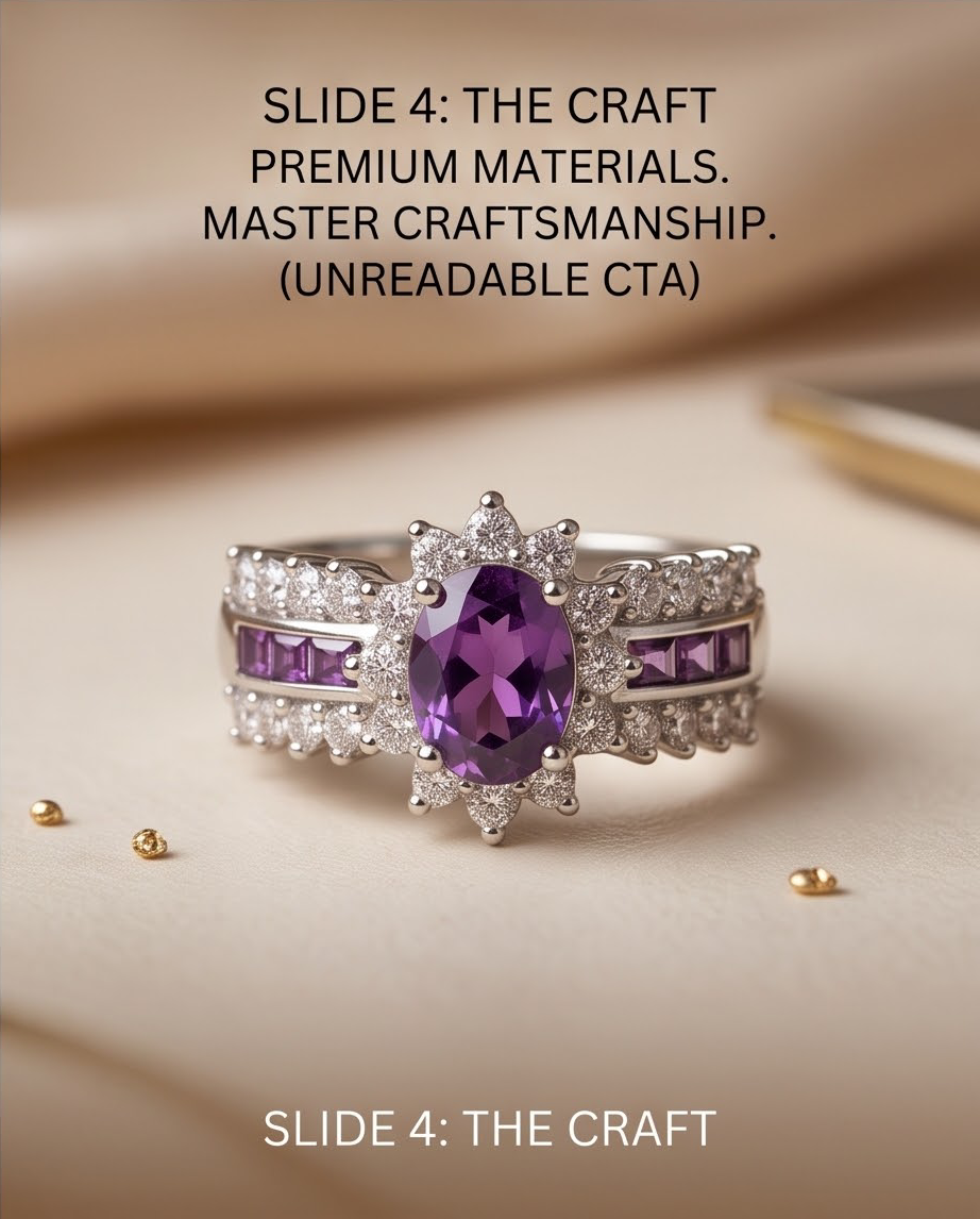 Amethyst & Diamond Platinum Ring