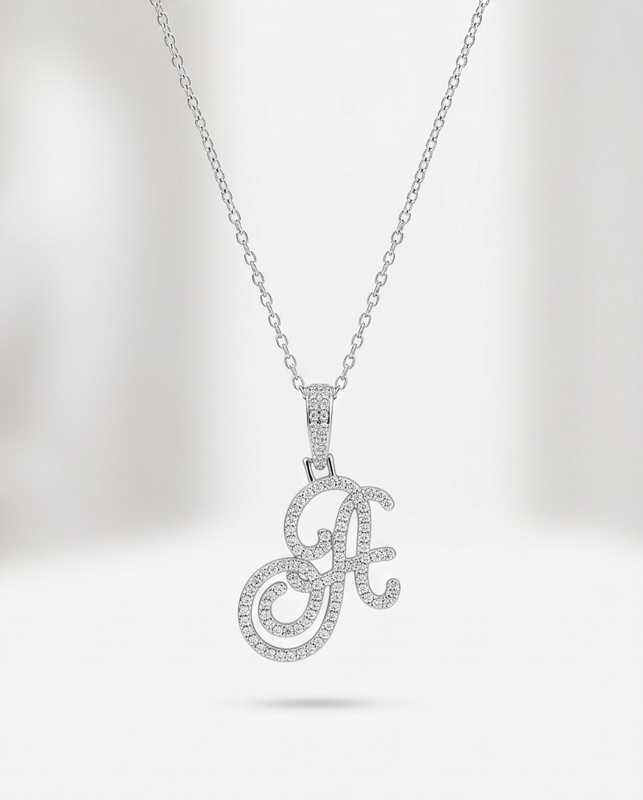 Large Multi-Cubic Zirconia Shaped Letter 