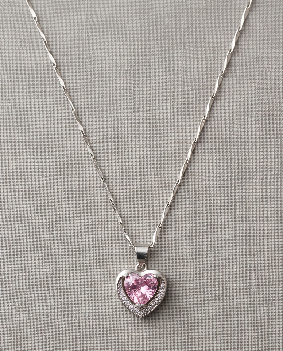 Heartfelt Pink Gemstone Necklace