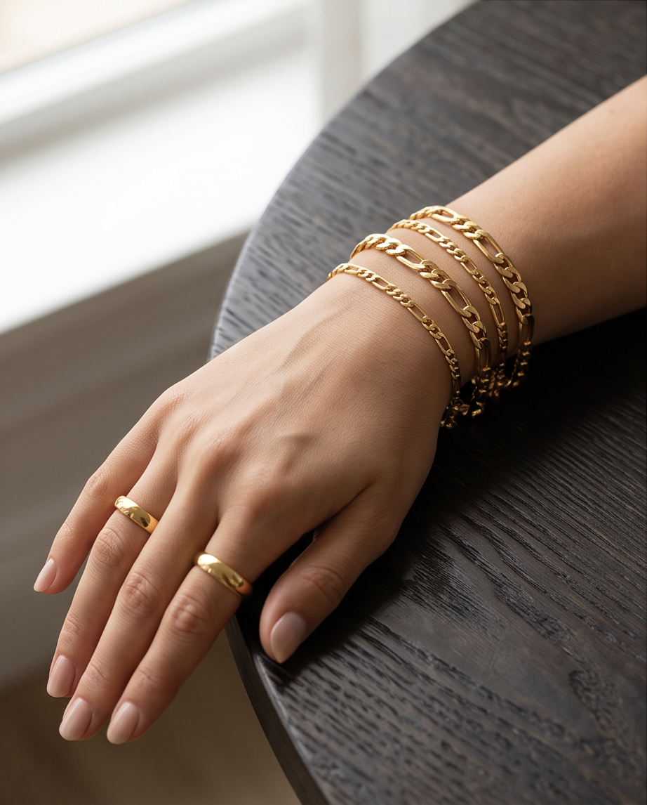 18K Gold Plated Rope Chain Jewelry