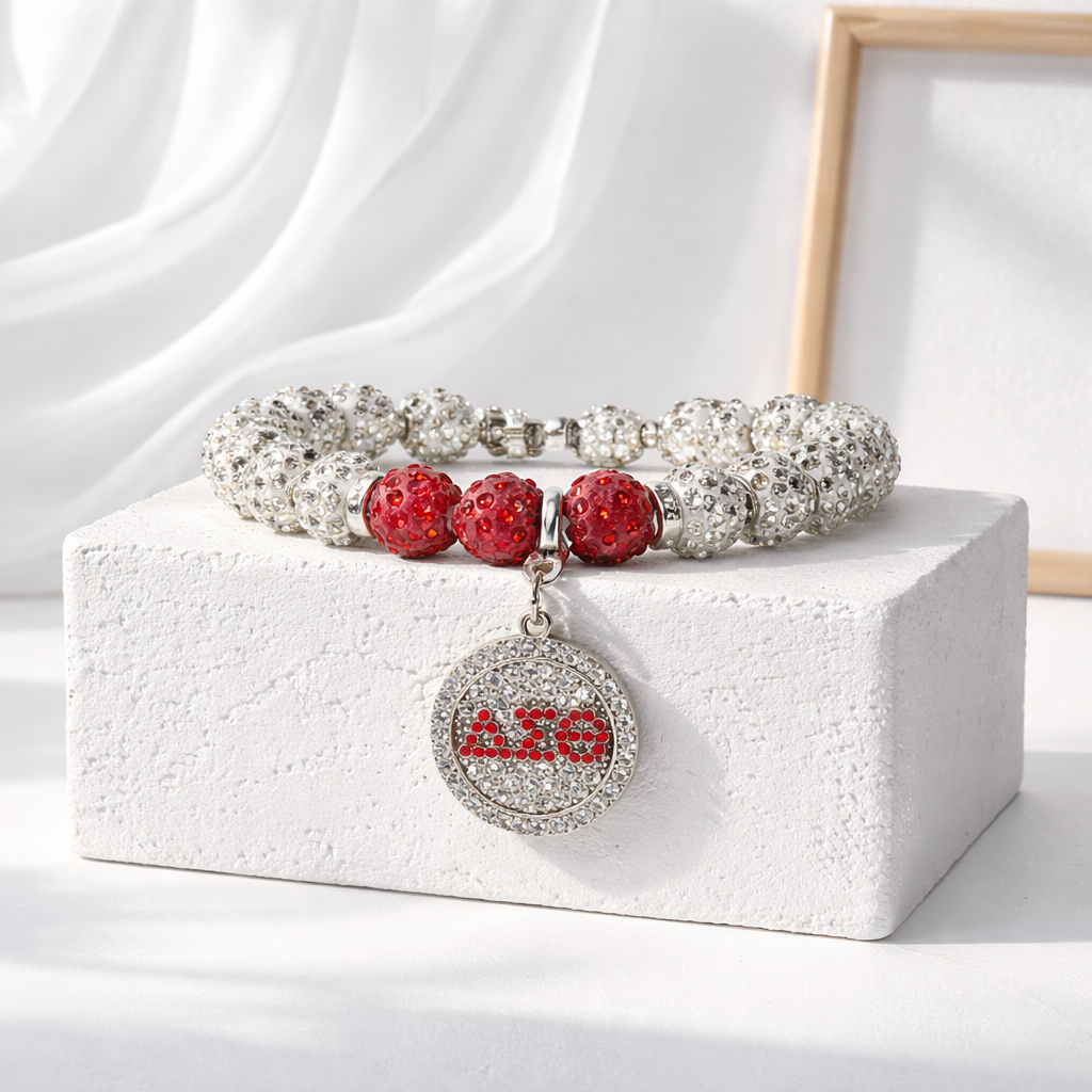 FR306 Crystal Elegance Red & Silver Bracelet