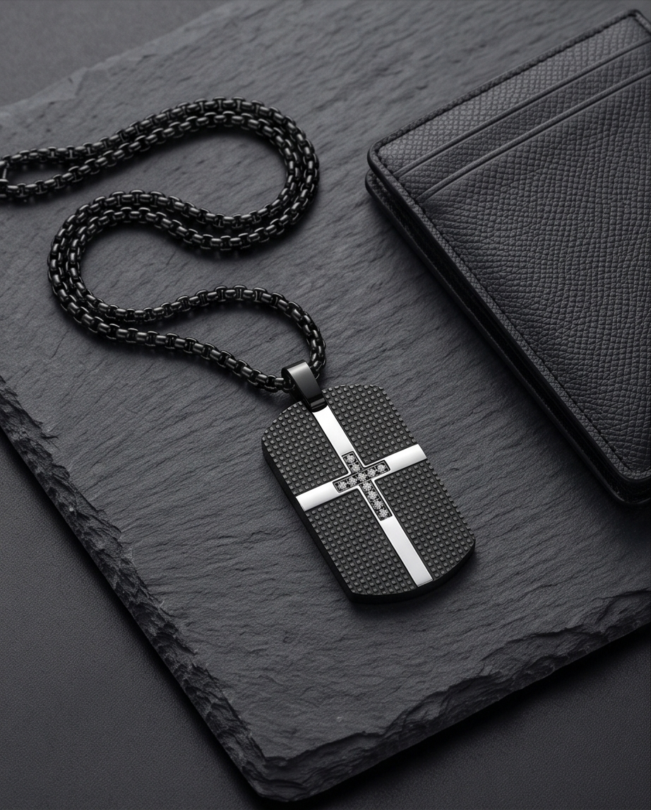 Black Onyx Cross Pendant