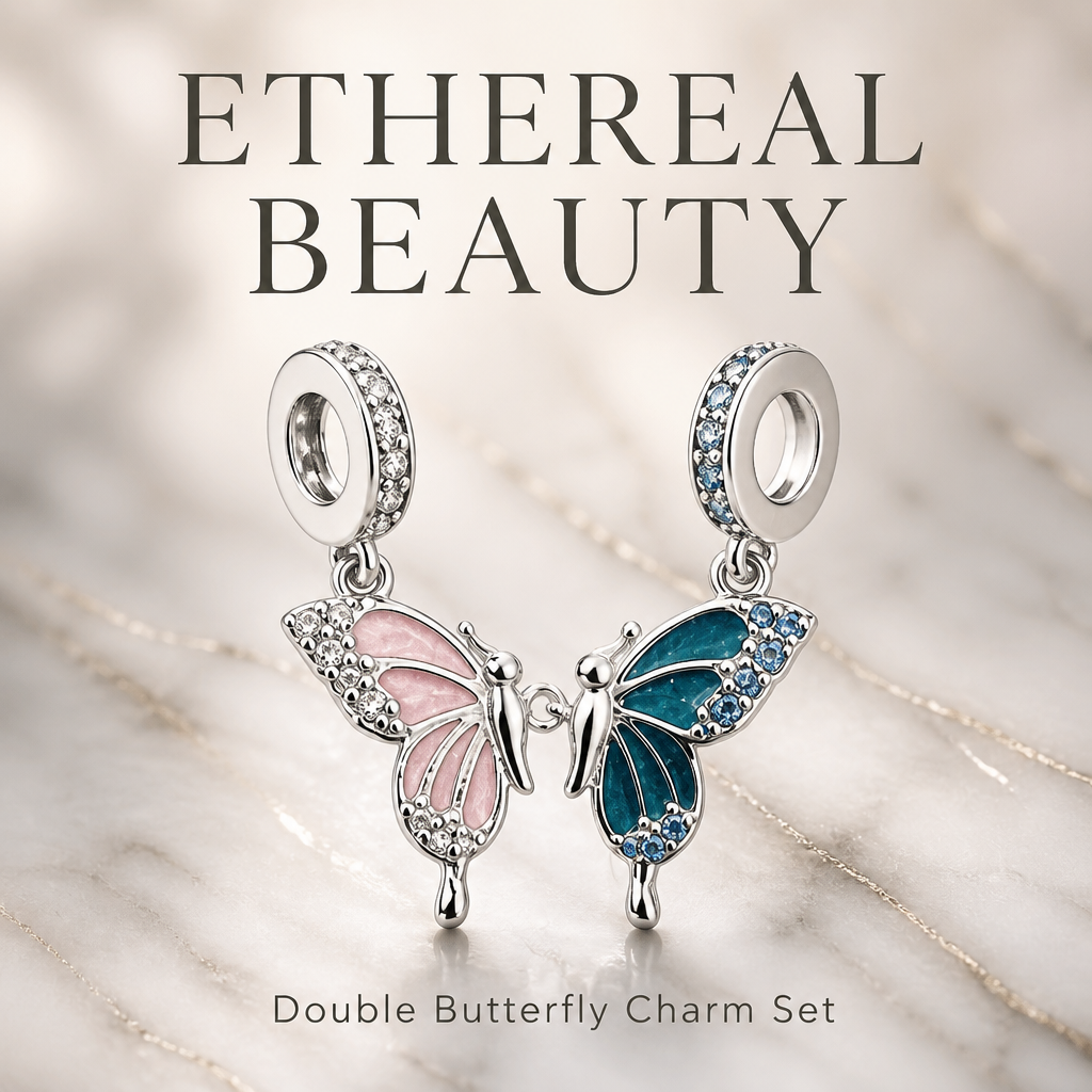 Ethereal Beauty Double Butterfly Charm Set