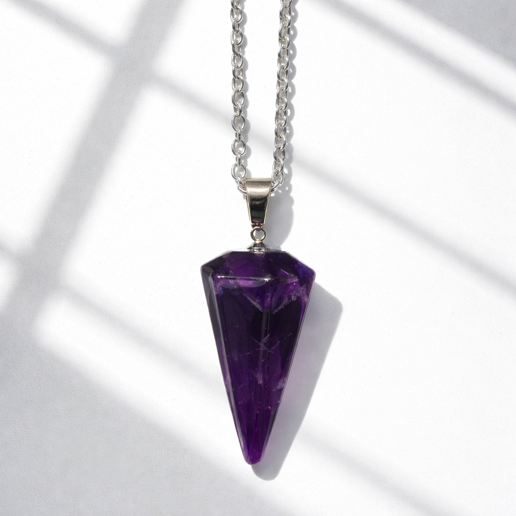 C09 Amethyst Crystal Pendant Necklace
