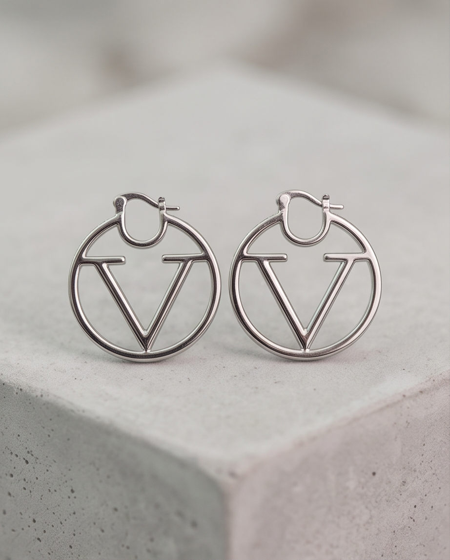 Small Silver Plated Luxury Geometric Earring Hoops