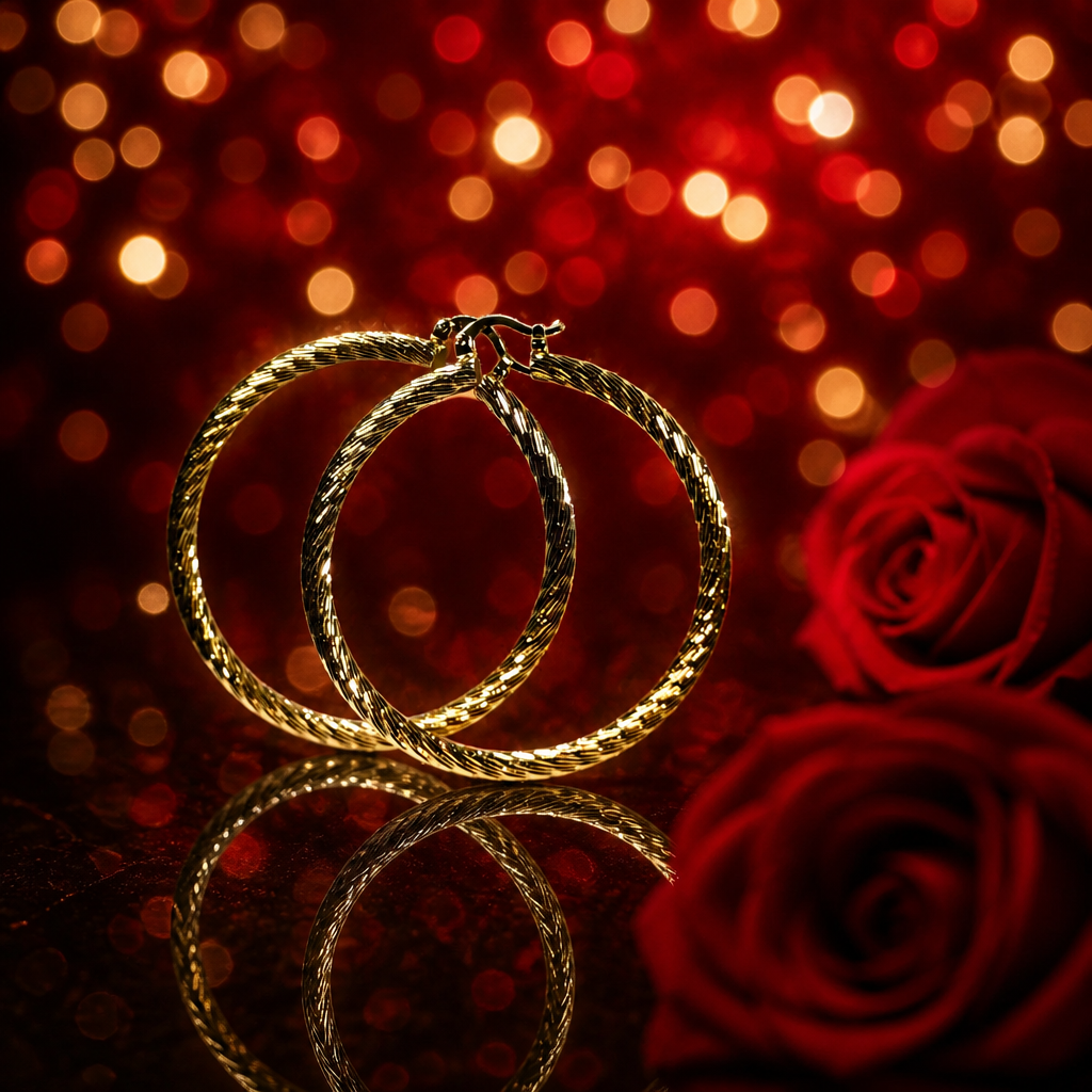 E19 Elegance Gold Hoop Earrings