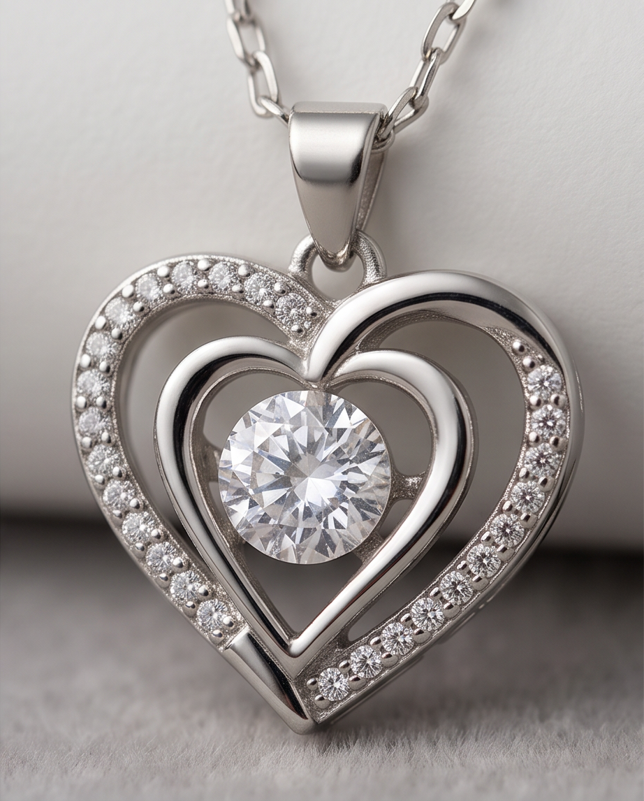 Radiant Heart Pendant Necklace