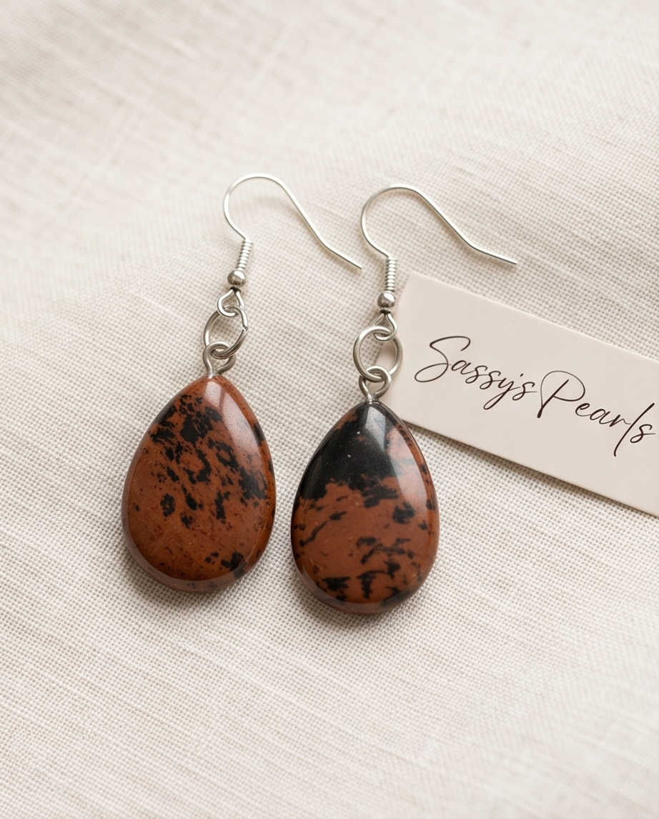 Handmade Jasper Drop Earrings