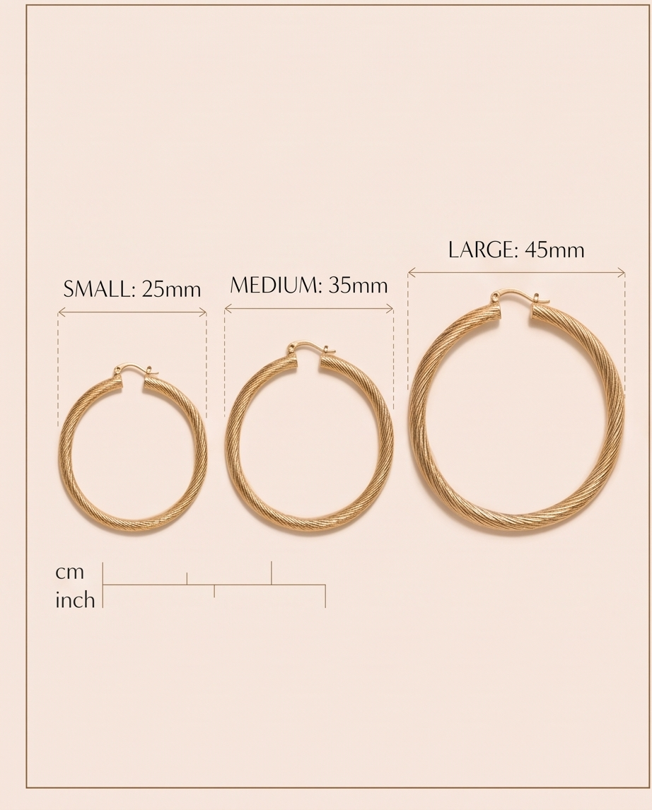 25mm Twig 14Kmm Gold-Plated Hoop Earrings