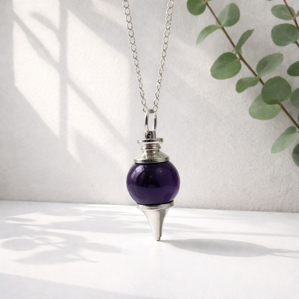 S518 Amethyst Gemstone Pendulum Pendant