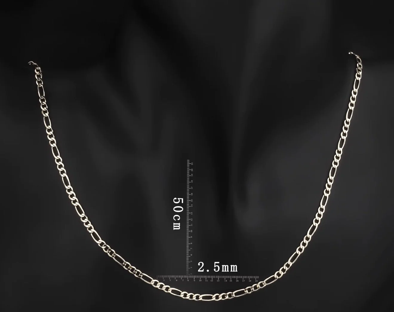 FL301 2.5 MM 14K Gold Figaro High Premium Quality Multiple Width and Lengths