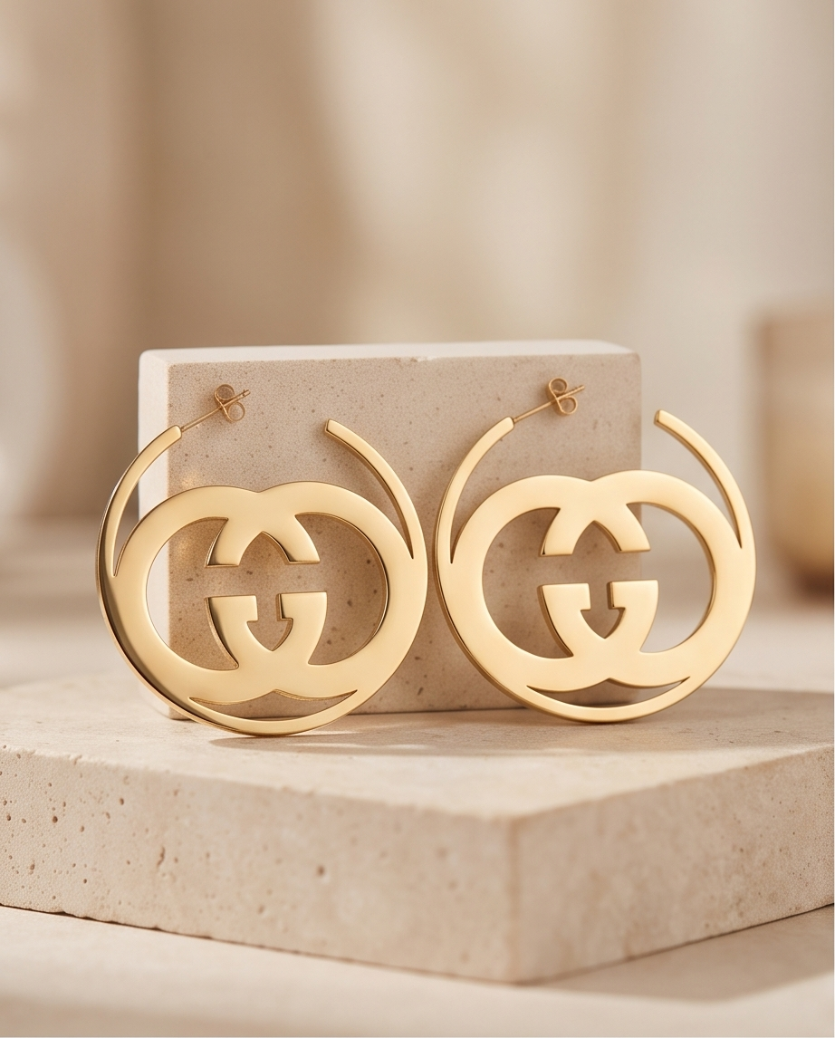 Bold Interlocking Gold-Plated Earrings