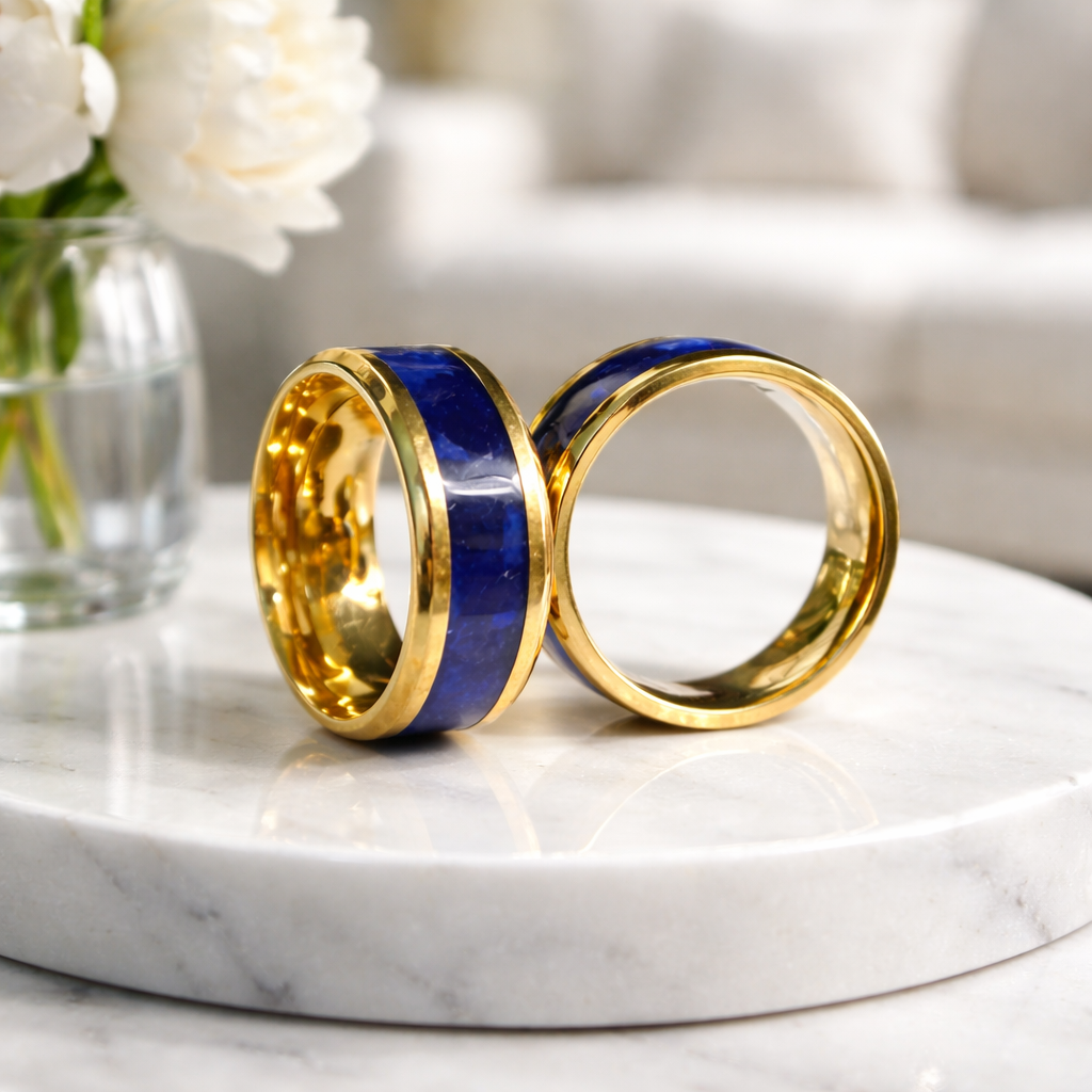 HR002 LuxBlue Serenity Gold Ring
