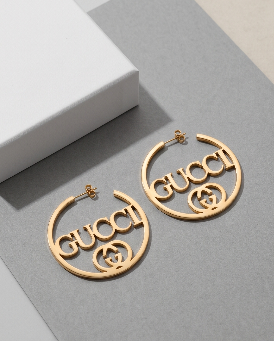 Elegant Designer Logo Earrings