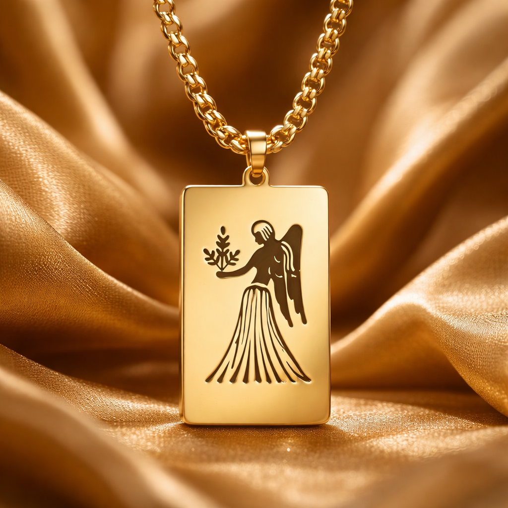 BG06 20'Virgo Gold/Silver Zodiac Tag Necklace
