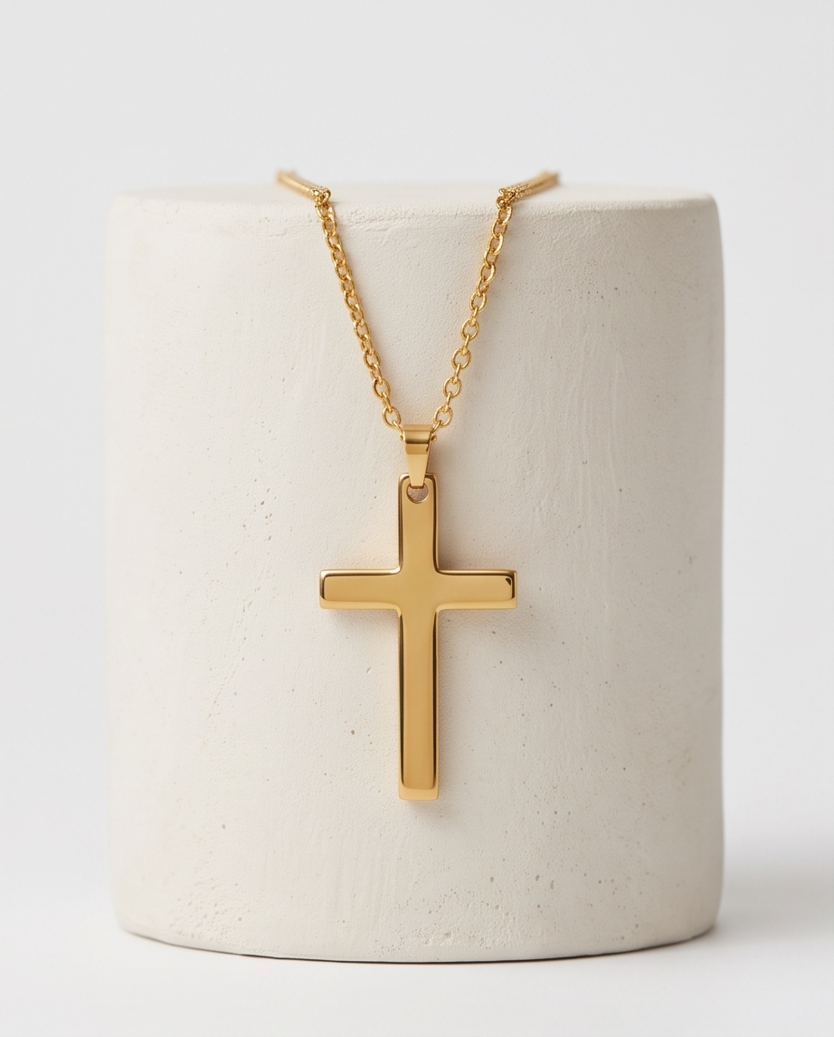 Gold Cross Pendant Necklace